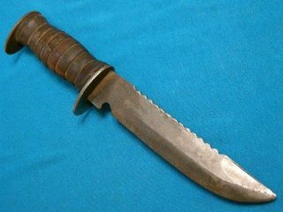 BIG VINTAGE WW2 EGW WATERMAN TRENCH SURVIVAL BOWIE KNIFE KNIVES 