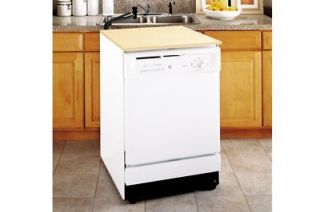 GE, PORTABLE DISHWASHER   Energy Star White with Wood Butcher Block 