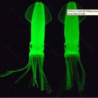   inch B2 Fishing Octopus Squid Bodies Luminous Lures Glow in Dark