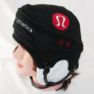 Lululemon Athletica Fleece Hockey Helmet Tuque/Beanie Hat Black, Red 