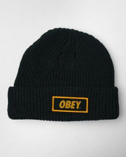 Obey Standard Issue Beanie Winter Knit Cap Hat AUTHENTIC   Forest 