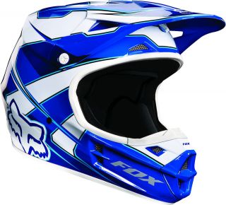 Fox Racing 2013 V1 Race Helmet Blue MX/ATV/Mtn Bike MTB/Motocross 