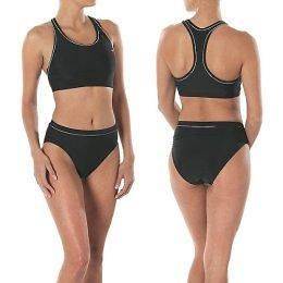   Piped Racerback Racing Althletic Competition Bikini Set XS S M