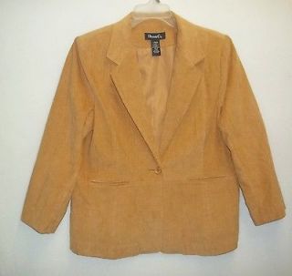 Corduroy jacket sz L Denim & Co xl 14 16 Lined College career blazer 
