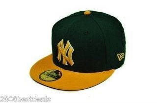   59FIFTY NEW YORK YANKEES GREEN GOLD WHITE HAT CUSTOM FITTED CAP MLB