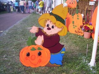 SCARECROW with PUMPKIN * Fall Halloween Yard Art Decoration