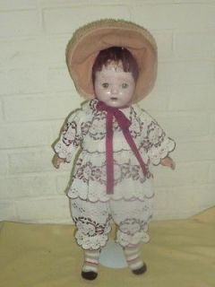   20 composition cloth Mama doll Marked with letter F Tin weighted Eyes