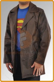   Dean Winchester Mens Leather Jacket /Coat Brown Distressed Cow Hide