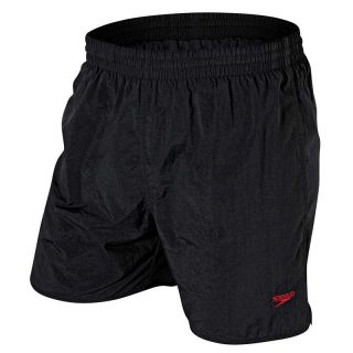 NEW MENS SPEEDO SOLID LEISURE SWIM SHORTS IN BLACK OR RED RRP $45
