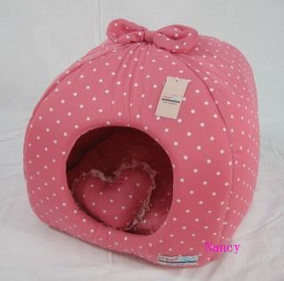 Pink Princess Pet Dog Cat Soft Bed House Tent Small+toy