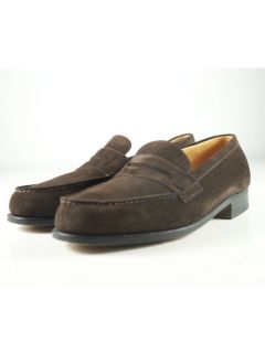 WESTON Mens Brown Suede Loafers Shoes w/Dustbag US8 Eu41 UK7E