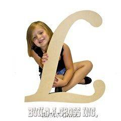 Unfinished Wooden Letter (L) 24 Big Paintable Cutout Craft Letters
