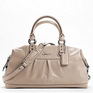NWT Coach Patent Leather Ashley Large Satchel Putty #F15454