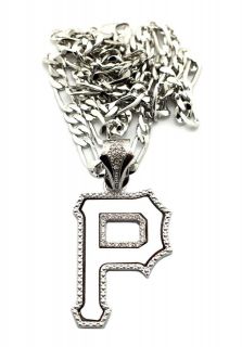 CED OUT WIZ KHALIFA PITTSBURGH P PENDANT & 5mm/24 FIGARO CHAIN 
