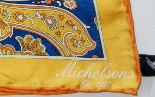 MICHELSONS AUTH SQUARE SILK POCKET POCHETTE New handkerchief cravat 