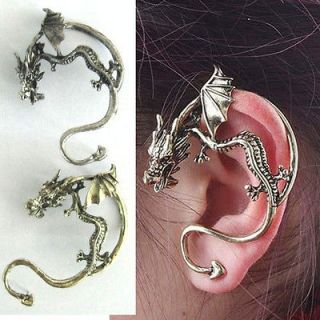   Gothic Punk Rock Style Metal Dragon Bite Ear Cuff Wrap Earring Stud