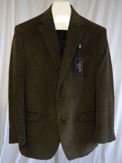 Chaps Mens Corduroy Sport Coat Suit Jacket Blazer Green Cotton msrp 