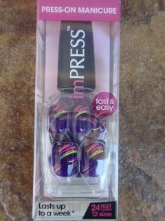   Press On Manicure 24 Artificial Nails NO GLUE NEEDED • HOTTIE D50