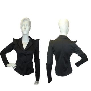 Womens Casual/Office Wear Black Collared 2 Button Blazer Sizes UK 8 