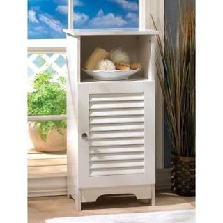   CABINETS: Bright White NANTUCKET Bath Storage Cabinet and Shelf NEW