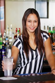 Ladies Short Sleeve V Neck Referee Shirt Bar Uniform Ref Shirt XS 2XL 