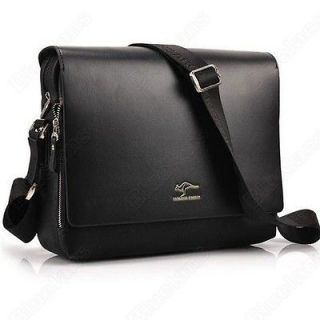 Kangaroo Mens Crossbody Shoulder Messenger Bag Briefcase Black M 