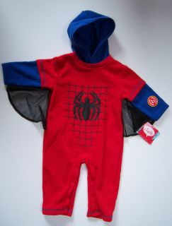 NWT Marvel Spider Man 18 Months Talking Hooded Fleece Romper Costume w 