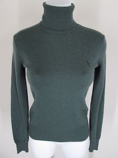 RALPH LAUREN SPORT Womens Size Small Cashmere Green Sweater Turtleneck