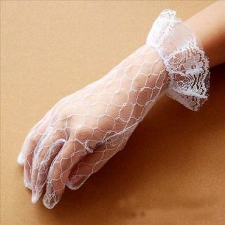 White Color Lace Wedding bridal Short Wrist Gloves WDG2 CA