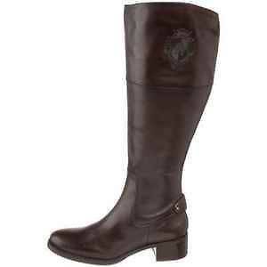   AIGNER Costa Brown Tall Equestrian Riding Boots WIDE Shaft 7 NEW