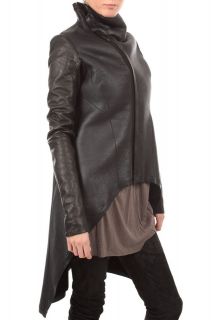 Rick Owens Woman Leather Shearling Jacket RP2717LSH BLACK   LIMO F/W 