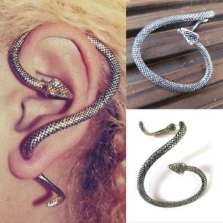 Cool Alchemy Snake Ear Stud Pin Cuff Wrap Earring Grunge Gothic 