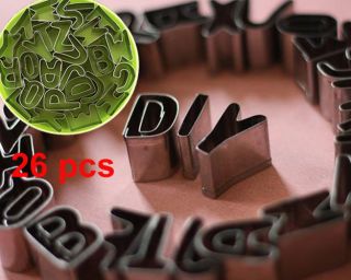 26PCS A Z Alphabet Letter Cake Decorating Cookie Biscuit Cutter 