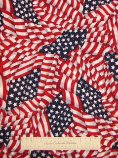 Stars & Stripes Patriotic American Flag Red   VIP Cranston Cotton 