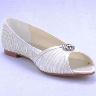 flat white wedding shoes in Bridal Shoes