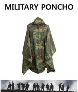New MILITARY WATERPROOF RAIN PONCHO ARMY SMOCK HOODED JACKET 