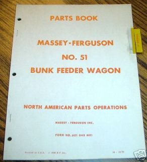 Massey Ferguson MF 51 Bunk Feeder Wagon Parts Catalog