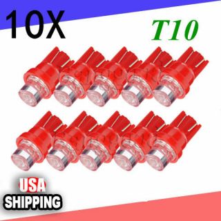 10X T10 W5W 168 194 Red LED Car Side Light Bulb Lamp US fast ship