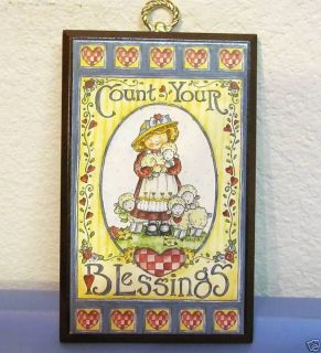 COUNT YOUR BLESSINGS   GIFT PLAQUE, WALL HANGING 5 X 3