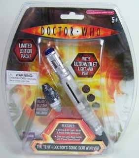 NEW DOCTOR WHO 10TH TENTH DOCTORS SONIC SCREWDRIVER W/LIGHT SOUND 