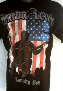 AARON LEWIS PROUDLY MADE IN THE U.S.A. COUNTRY BOY BLACK T SHIRT