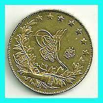 TURKEY   1293/29   1903  100 KURUSH GOLD COIN, UNC  VERY RARE .