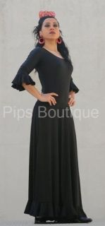Ladies Spanish Flamenco Dance Practice Skirt Black, New XLarge. FREE 