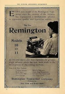 1909 Ad Models 10 & 11 Remington Typewriter Company   ORIGINAL 