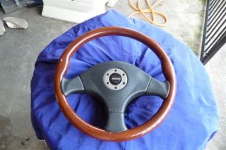 JDM MOMO SRS AirBag Wooden wood Leather steering wheel