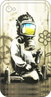 Banksy Child with Gas Mask iPhone Skin (Sticker) For iPhone 5, 4, 4s 