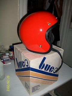 NOS New Vintage BUCO Orange Motorcycle Helmet