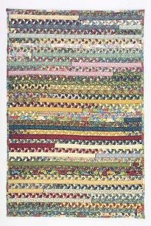   Living Braided Area Rug Red/Pink/Yello​w Kitchen Cotton Carpet 5x7