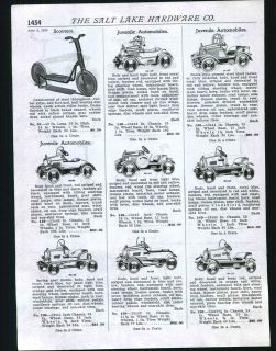 1925 AD Gendron American Pedal Cars Juvenile Automobiles Auto Fire 