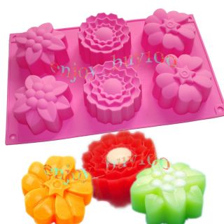   Mixed Flowers Silicone Mould Molds Soap Cupcakes Making for HomeMade